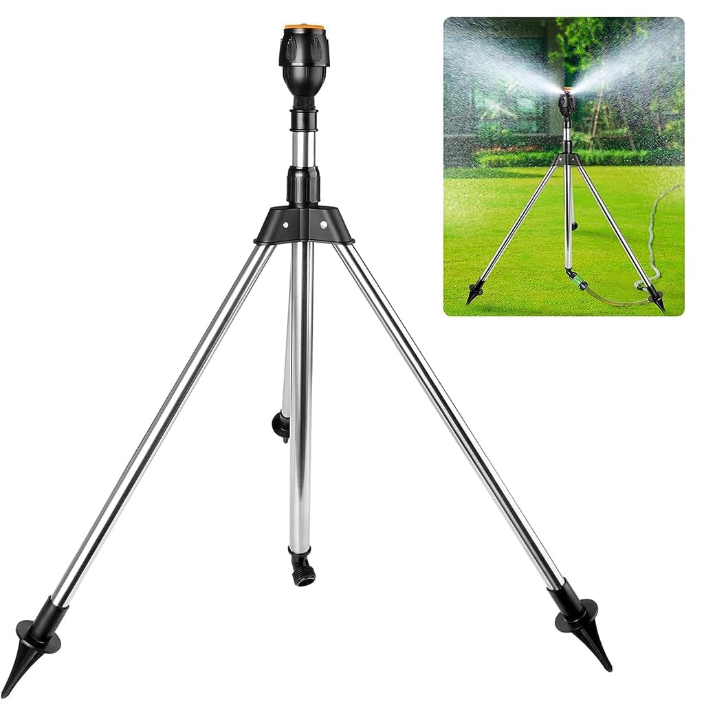 HASTHIP Garden Sprinker with Tripod for Garden Agriculture Watering, 360° Rotating Irrigation Sprinkler for Plants Watering, Gardening Watering Systems, Coverage 10m in Diameter HASTHIP Garden Sprinker with Tripod for Garden Agriculture Watering, 360° Rotating Irrigation Sprinkler for Plants Watering, Gardening Watering Systems, Coverage 10m in Diameter